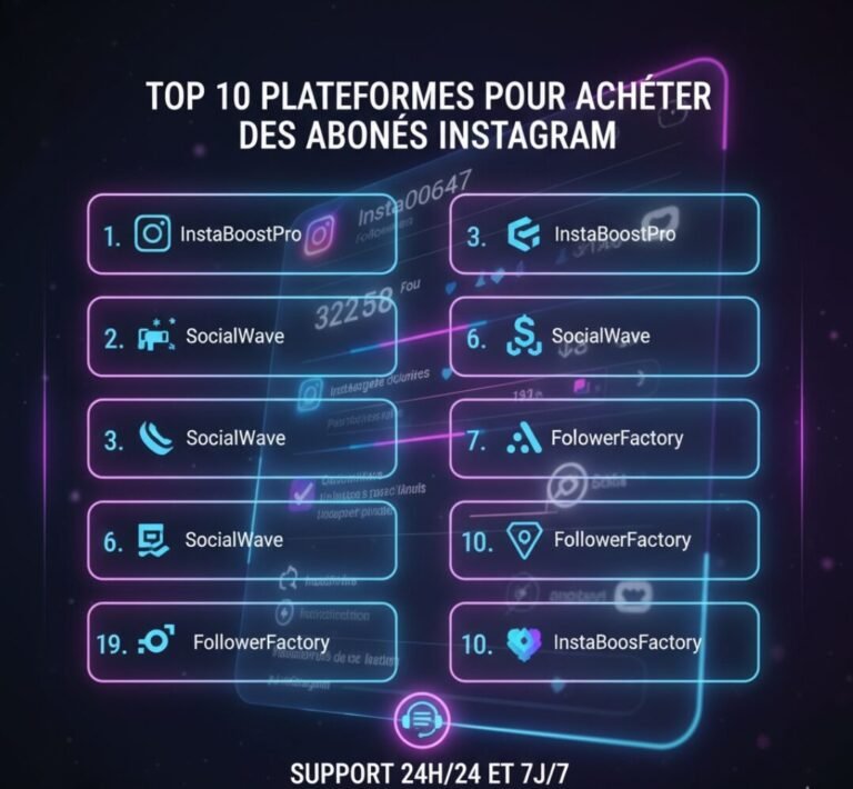 Top 10 plateformes pour acheter des abonnés Instagram avec support 24h/24 et 7j/7